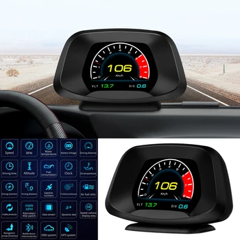Сканер GPS OBD2, проектор скорости, автоматический дисплей HUD, цифровой измеритель P19, тест турбомотора, устройства охранной сигнализации.