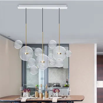 Современная стеклянная пузырьковая светодиодная люстра Nordic bar ресторан кухня лестничная клетка гостиная спальня чердачные светильники