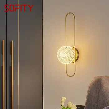Современный латунный настенный светильник TEMAR, светодиодное золотое бра, простой и роскошный креатив для домашнего декора гостиной