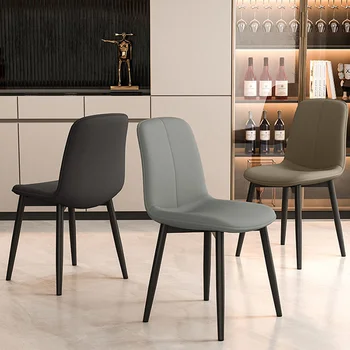 Современный обеденный стул с высокой спинкой, стол с черными ножками, Кухонные дизайнерские стулья, Столовая, офис, Оформление интерьера Sillas Nordicas