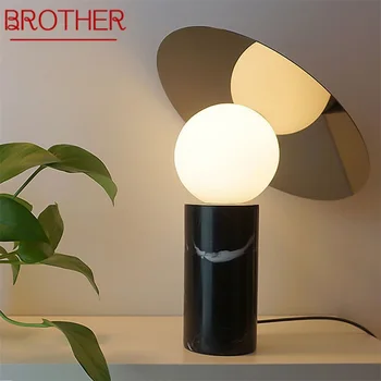 Современный офисный настольный светильник BROTHER креативного дизайна, простая настольная лампа из мрамора, декоративная светодиодная лампа для фойе, гостиной, спальни