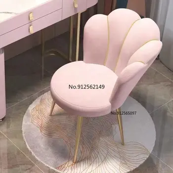 Современный скандинавский туалетный стул Velvet Home Стулья для столовой в гостиной, мебель для спальни, табурет для макияжа, стул для ногтей cadeira 의자