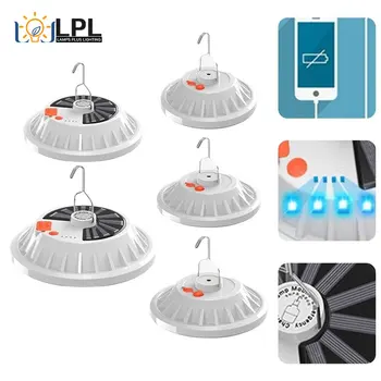 Солнечная USB Перезаряжаемая светодиодная лампа с дистанционным управлением, лампа для зарядки, Портативное аварийное освещение, домашнее освещение для кемпинга
