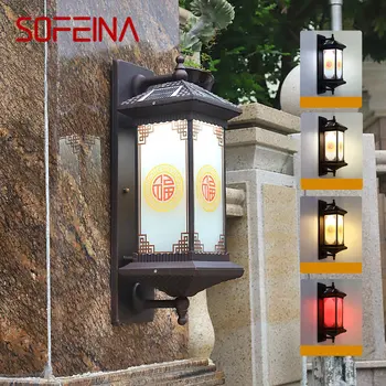 Солнечная настенная лампа SOFEINA, Винтажное уличное бра, водонепроницаемое IP65 для домашнего двора, балкона, декора освещения