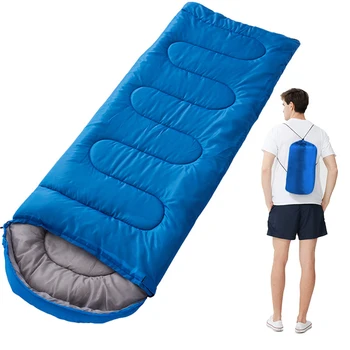 Спальные мешки для кемпинга, компактный спальный мешок Легкий портативный водонепроницаемый спальный мешок с компрессионным мешком для взрослых и детей