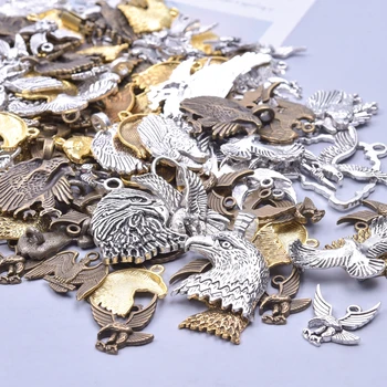 Сплав Античный бронзовый орел, Тибетское серебро, смешанный шарм, Сделай САМ, Оптовая Продажа, Изготовление ювелирных изделий, сделай сам, Материалы для ожерелья/брелка для ключей