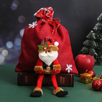Сумки из натурального джута, Рождественские Подарочные пакеты на шнурке, Красивые Сумки для упаковки браслетов, конфет и ювелирных изделий