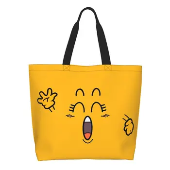 Сумки-тоут Arale's Poo Smiling для продуктовых покупок Cute Dr Slump из японской манги, холщовая сумка для покупок, сумка большой вместимости
