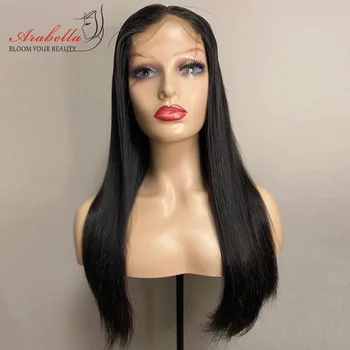 Супер Двойная вытяжка из прямых волос Virgin Hair Кружевной парик 13x4 Парик HD Прозрачное кружево Arabella 100% Парики из человеческих волос