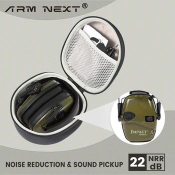 Тактические электронные наушники для стрельбы с защитой от шума, наушники для усиления звука, защита слуха, Складная гарнитура с сумкой