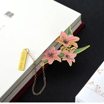 Творческий китайский стиль цветы латунная закладка с кисточкой кулон ретро зажимы книги студент сувенир школьные офисные принадлежности