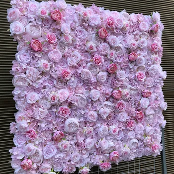 Тканевый фон из 3D-искусственных цветов, свадьба с розовыми розами и большими пионами, украшения для праздничной вечеринки AGY665