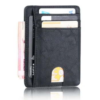 Тонкий кошелек из искусственной кожи с блокировкой RFID, держатель для кредитных ID-карт, кошелек, чехол для денег для мужчин и женщин, модная сумка 2023 года