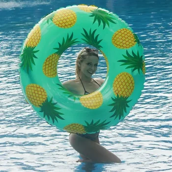 Трубка с принтом ананаса из ПВХ, кольцо для плавания, Надувной матрас, Игрушки для летних вечеринок на воде, Надувной бассейн для взрослых