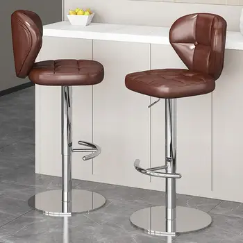 Удобные роскошные Барные стулья Современные кожаные Итальянские Барные стулья Nordic Living Room Bancos De Bar Библиотечная мебель YYY40XP