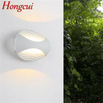 Уличные настенные светильники Hongcui, современная белая водонепроницаемая светодиодная лампа для дома, крыльца, балкона, двора виллы.