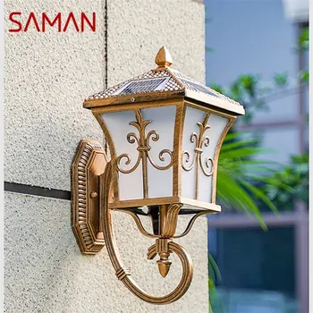 Уличные солнечные настенные бра SAMAN Retro Light LED Водонепроницаемая классическая лампа IP65 для домашнего крыльца