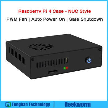 Ультратонкий корпус Raspberry Pi 4 X-C1 Kit версии V2.0, алюминиевый корпус в стиле NUC с вентилятором PWM | Автоматическое включение | безопасное выключение