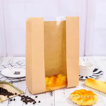 Упаковка для выпечки Белые пакеты из крафт-бумаги Упаковка для выпечки еды на вынос Сумка для торта Вечеринка