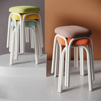 Утолщенный пластиковый табурет, домашний стул для сидения на длинных ножках, гостиная, четырехногий милый уличный настольный стул