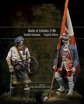 Фигурка из смолы в сборе 1/24 шотландского члена клана и английского офицера