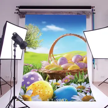 Фоновые рисунки на Пасхальную тему, яйца, трава, полевые цветы