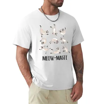 Футболка Meow-maste Namaste Yoga Cats, футболка с графическим рисунком, футболка blondie, короткая футболка, футболка для мужчин