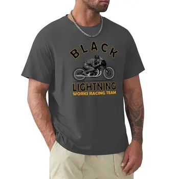 Черная гоночная футболка Lightning Works, топы, обычная футболка, футболки для мужчин с тяжелым весом