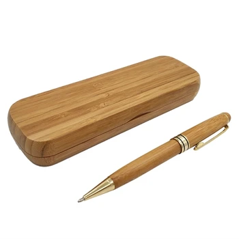 Шариковая ручка с бамбуковой ручкой и бамбуковый набор канцелярских принадлежностей для офиса и школы