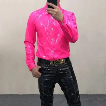 Шикарные куртки для выступлений мужчин и мальчиков Cincert Stage Show Голограмма Розовая приталенная куртка сценическое шоу Музыка Гитара вживую