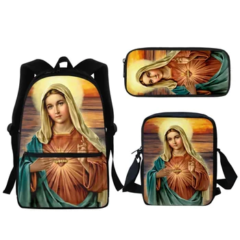 Школьная сумка для рисования маслом Святой Марии, рюкзак для учеников начальной средней школы, детский подарок, большая вместительная сумка для книг на молнии 2023 года выпуска