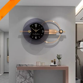 Элегантные часы для домашнего декора с маятником, минималистичные механические Металлические акриловые настенные часы в форме Солнца
