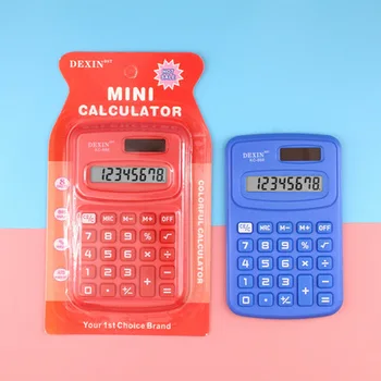 Яркий цветной 8-значный карманный мини-электронный калькулятор Канцелярские принадлежности для студентов Мини-калькулятор Милые инструменты для студентов Калькулятор