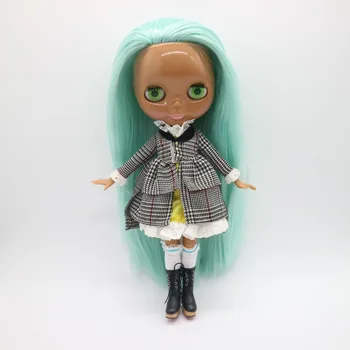 кукла Blyth с обнаженным телом, черной кожей и зелеными волосами, фабричная кукла, модная кукла, подходящая для DIY 20170930