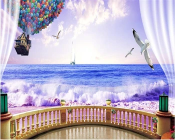 модные обои высокой четкости beibehang на заказ, красивые водонепроницаемые обои dream sea view background wall 3d обои из папье-маше