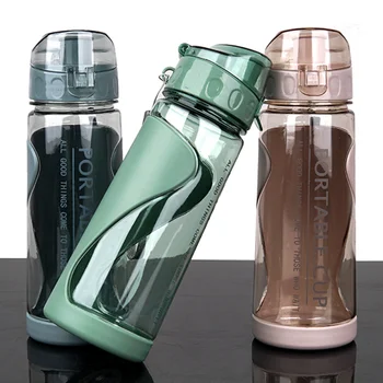 пластиковая бутылка для воды объемом 570 мл, питьевая бутылка, не содержащая BPA, Спортивная чашка для воды на открытом воздухе, двухслойная студенческая портативная кружка с веревочным чайником