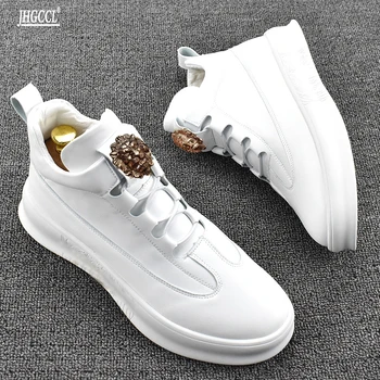 роскошная Мужская повседневная обувь из белой кожи, кроссовки в стиле хип-хоп, Лоферы на плоской подошве, Chaussure Homme P38 P38